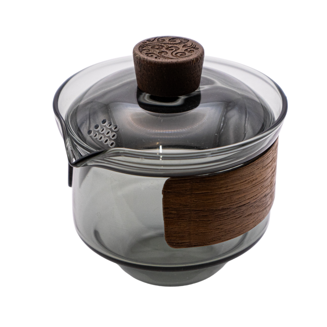 Gaiwan Jarra de Vidrio con Madera