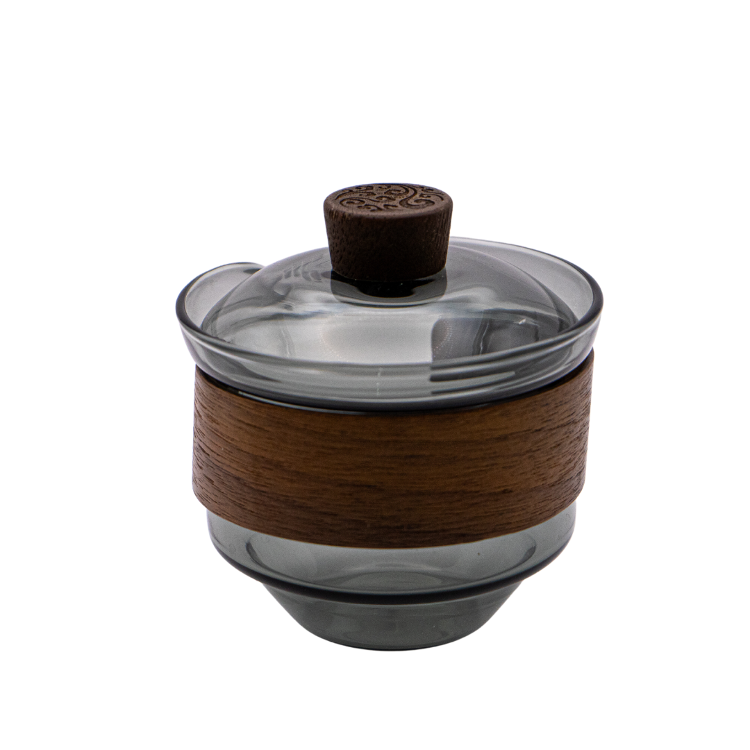 Gaiwan Jarra de Vidrio con Madera