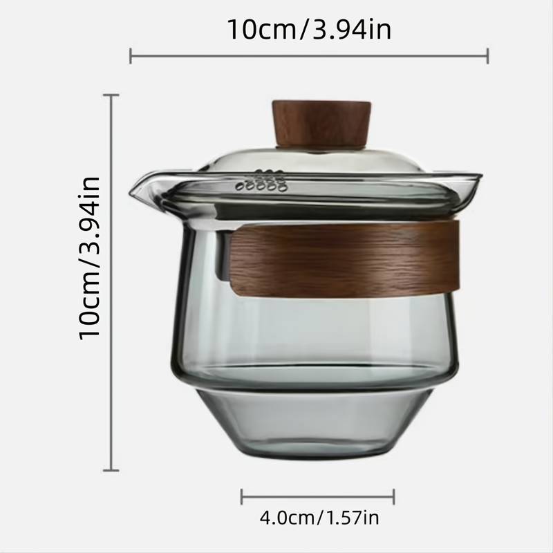 Gaiwan Jarra de Vidrio con Madera